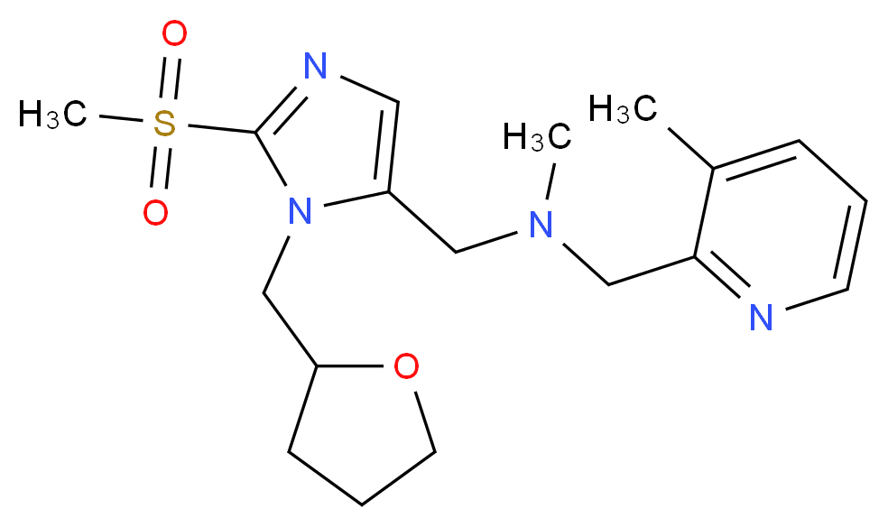 N-methyl-1-(3-methyl-2-pyridinyl)-N-{[2-(methylsulfonyl)-1-(tetrahydro-2-furanylmethyl)-1H-imidazol-5-yl]methyl}methanamine_Molecular_structure_CAS_)