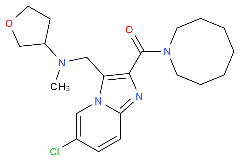 N-{[2-(1-azocanylcarbonyl)-6-chloroimidazo[1,2-a]pyridin-3-yl]methyl}-N-methyltetrahydro-3-furanamine_Molecular_structure_CAS_)