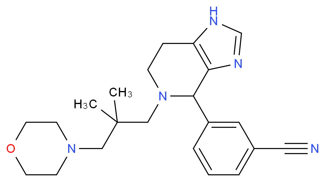 3-[5-(2,2-dimethyl-3-morpholin-4-ylpropyl)-4,5,6,7-tetrahydro-1H-imidazo[4,5-c]pyridin-4-yl]benzonitrile_Molecular_structure_CAS_)