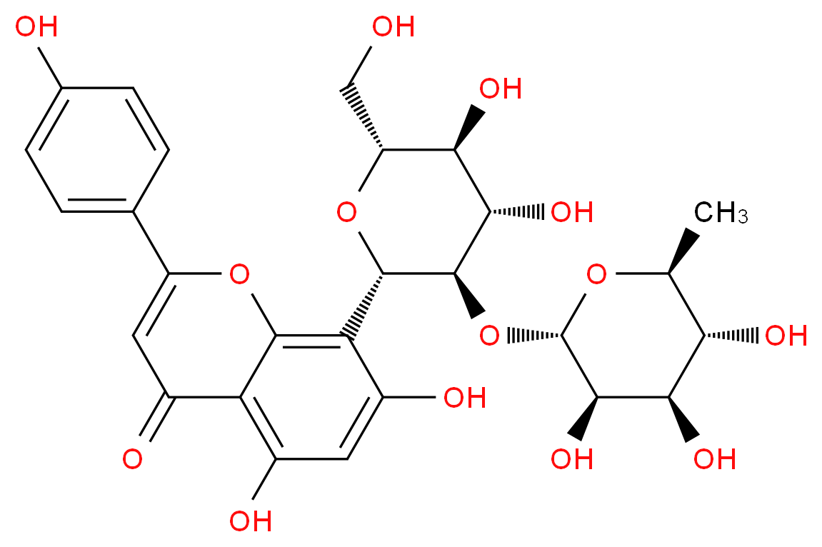 Vitexin 2-O-rhamnoside_Molecular_structure_CAS_64820-99-1)