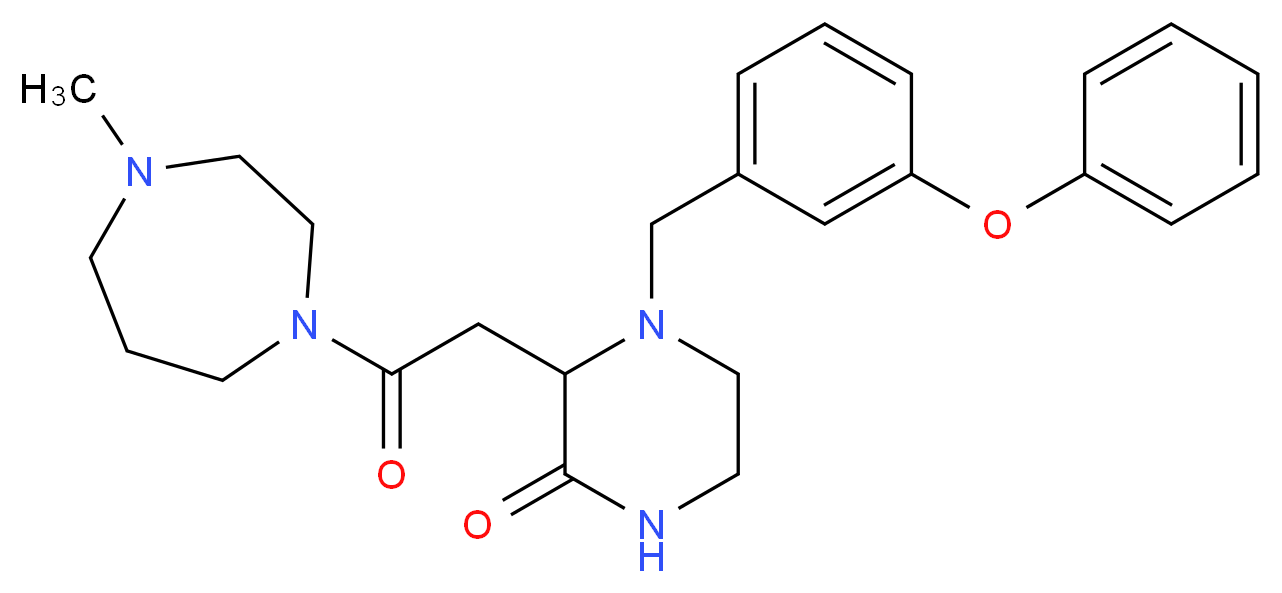 3-[2-(4-methyl-1,4-diazepan-1-yl)-2-oxoethyl]-4-(3-phenoxybenzyl)-2-piperazinone_Molecular_structure_CAS_)