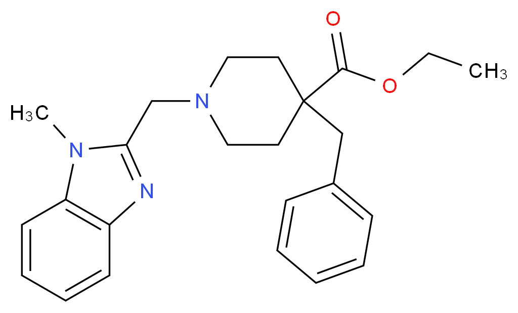 ethyl 4-benzyl-1-[(1-methyl-1H-benzimidazol-2-yl)methyl]-4-piperidinecarboxylate_Molecular_structure_CAS_)