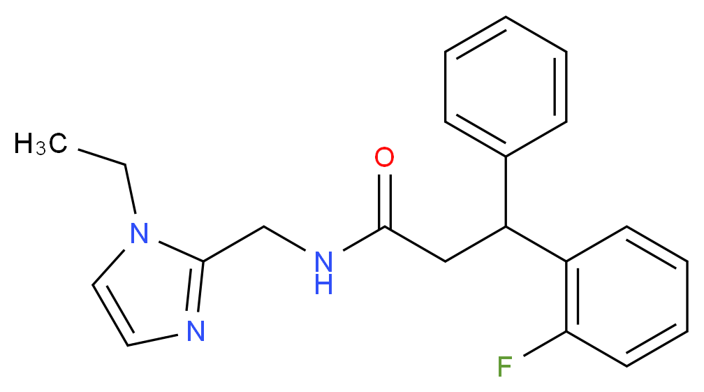 N-[(1-ethyl-1H-imidazol-2-yl)methyl]-3-(2-fluorophenyl)-3-phenylpropanamide_Molecular_structure_CAS_)