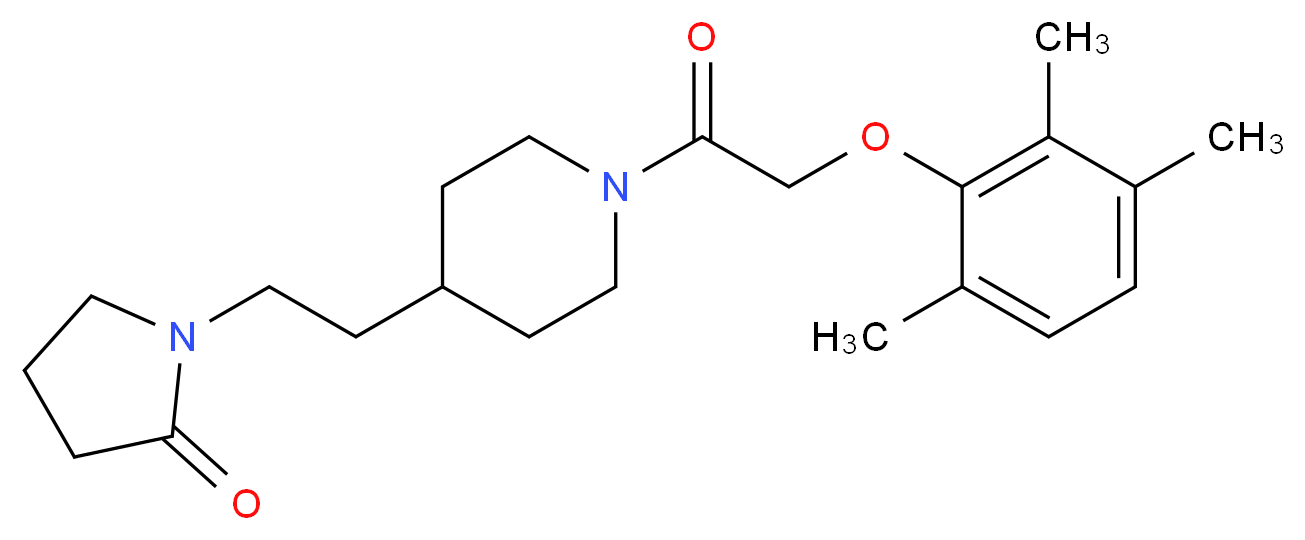 1-(2-{1-[(2,3,6-trimethylphenoxy)acetyl]piperidin-4-yl}ethyl)pyrrolidin-2-one_Molecular_structure_CAS_)