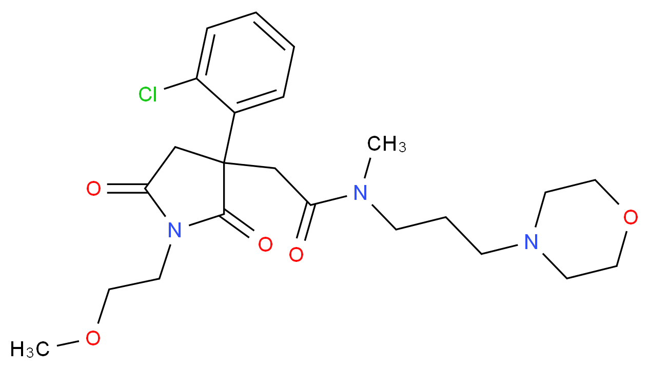 2-[3-(2-chlorophenyl)-1-(2-methoxyethyl)-2,5-dioxo-3-pyrrolidinyl]-N-methyl-N-[3-(4-morpholinyl)propyl]acetamide_Molecular_structure_CAS_)