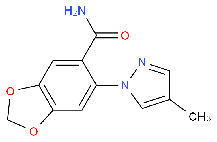 6-(4-methyl-1H-pyrazol-1-yl)-1,3-benzodioxole-5-carboxamide_Molecular_structure_CAS_)