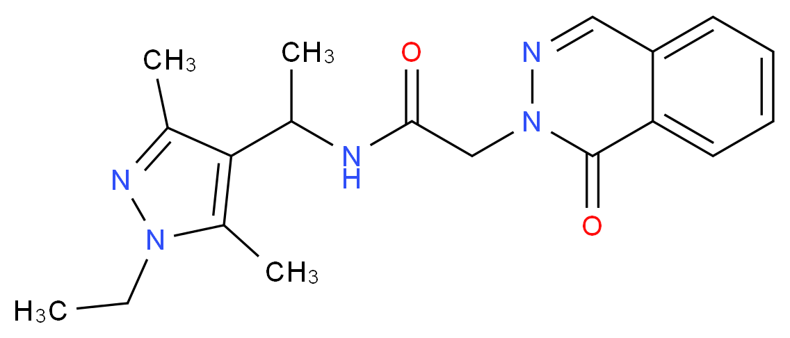 N-[1-(1-ethyl-3,5-dimethyl-1H-pyrazol-4-yl)ethyl]-2-(1-oxo-2(1H)-phthalazinyl)acetamide_Molecular_structure_CAS_)