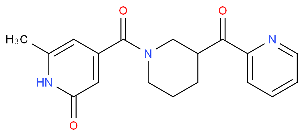 6-methyl-4-{[3-(pyridin-2-ylcarbonyl)piperidin-1-yl]carbonyl}pyridin-2(1H)-one_Molecular_structure_CAS_)