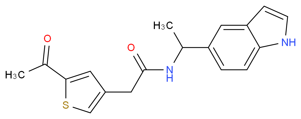 2-(5-acetyl-3-thienyl)-N-[1-(1H-indol-5-yl)ethyl]acetamide_Molecular_structure_CAS_)