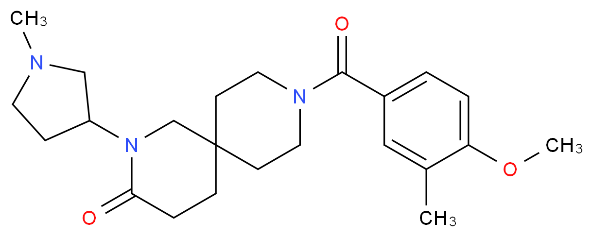 9-(4-methoxy-3-methylbenzoyl)-2-(1-methylpyrrolidin-3-yl)-2,9-diazaspiro[5.5]undecan-3-one_Molecular_structure_CAS_)