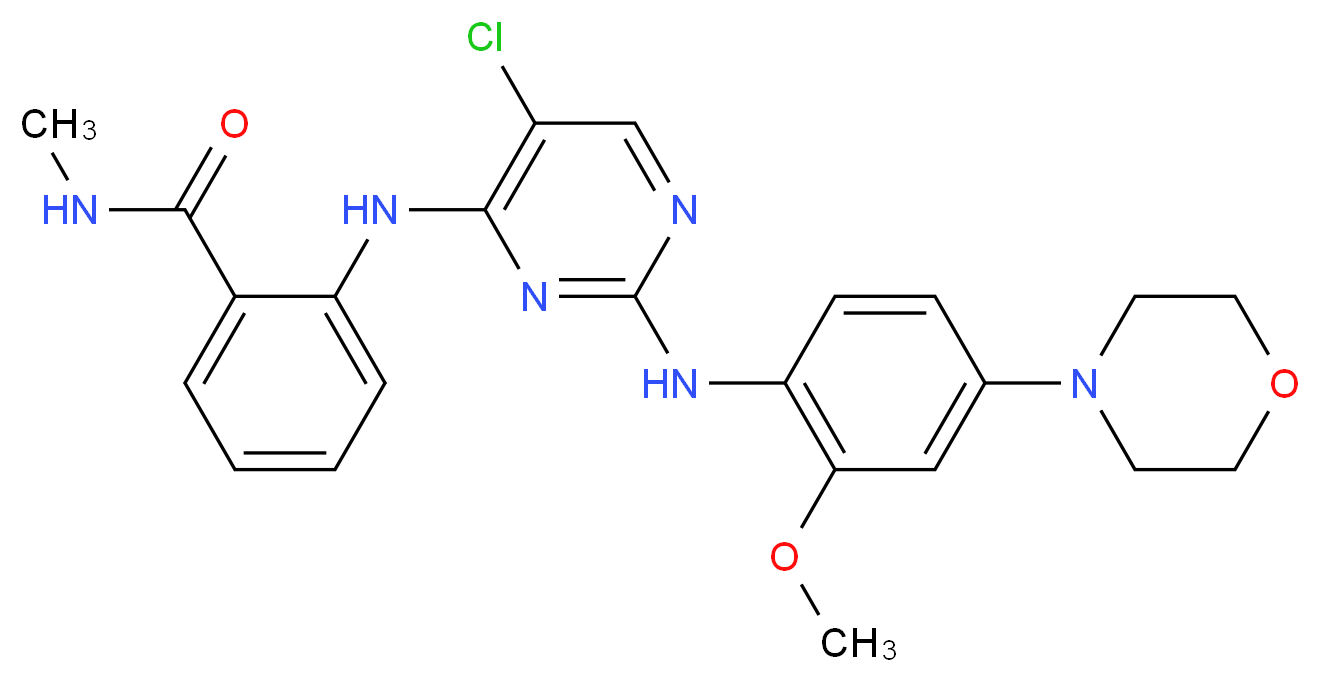 2-({5-CHLORO-2-[(2-METHOXY-4-MORPHOLIN-4-YLPHENYL)AMINO]PYRIMIDIN-4-YL}AMINO)-N-METHYLBENZAMIDE_Molecular_structure_CAS_)