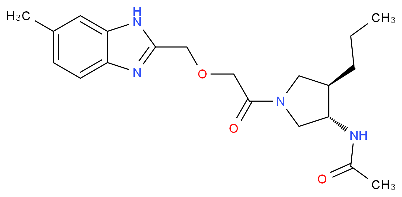 N-((3S*,4R*)-1-{[(6-methyl-1H-benzimidazol-2-yl)methoxy]acetyl}-4-propyl-3-pyrrolidinyl)acetamide_Molecular_structure_CAS_)
