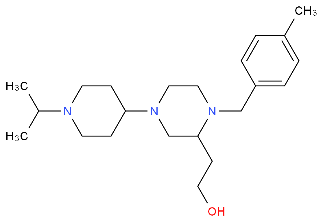 2-[4-(1-isopropyl-4-piperidinyl)-1-(4-methylbenzyl)-2-piperazinyl]ethanol_Molecular_structure_CAS_)