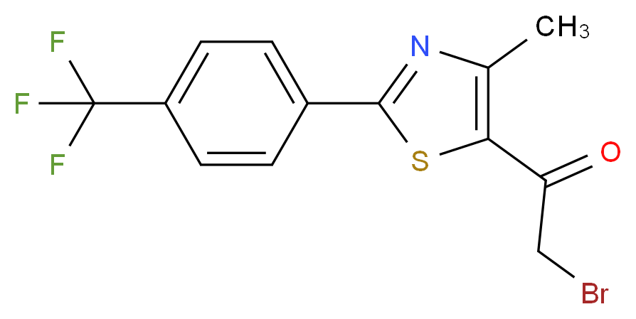 2-bromo-1-{4-methyl-2-[4-(trifluoromethyl)phenyl]-1,3-thiazol-5-yl}-1-ethanone_Molecular_structure_CAS_845885-81-6)