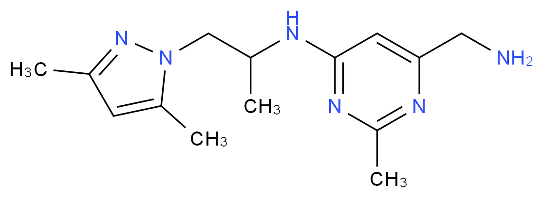 6-(aminomethyl)-N-[2-(3,5-dimethyl-1H-pyrazol-1-yl)-1-methylethyl]-2-methylpyrimidin-4-amine_Molecular_structure_CAS_)