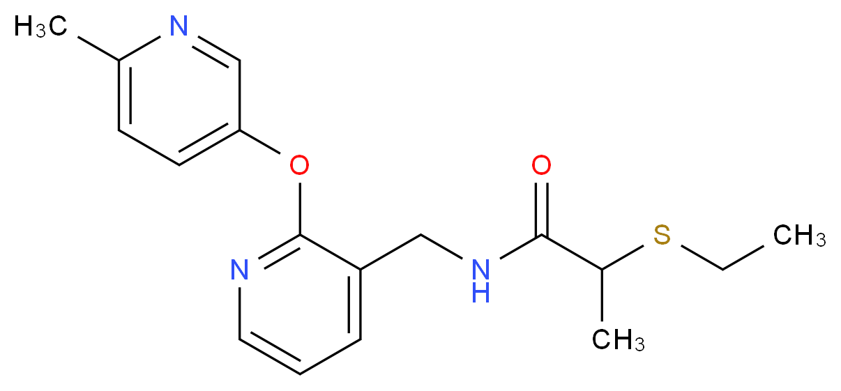2-(ethylthio)-N-({2-[(6-methylpyridin-3-yl)oxy]pyridin-3-yl}methyl)propanamide_Molecular_structure_CAS_)