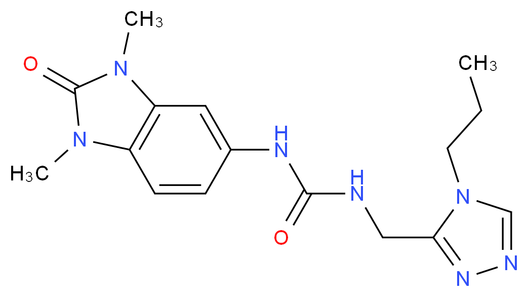 N-(1,3-dimethyl-2-oxo-2,3-dihydro-1H-benzimidazol-5-yl)-N'-[(4-propyl-4H-1,2,4-triazol-3-yl)methyl]urea_Molecular_structure_CAS_)