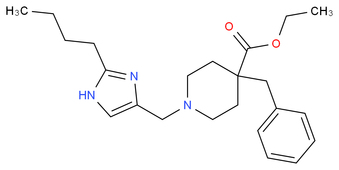 ethyl 4-benzyl-1-[(2-butyl-1H-imidazol-4-yl)methyl]-4-piperidinecarboxylate_Molecular_structure_CAS_)