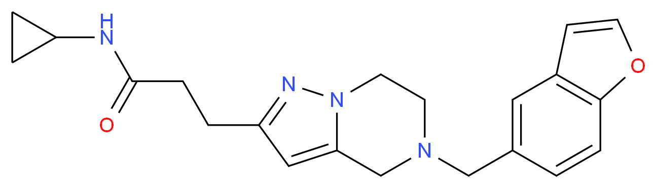 3-[5-(1-benzofuran-5-ylmethyl)-4,5,6,7-tetrahydropyrazolo[1,5-a]pyrazin-2-yl]-N-cyclopropylpropanamide_Molecular_structure_CAS_)