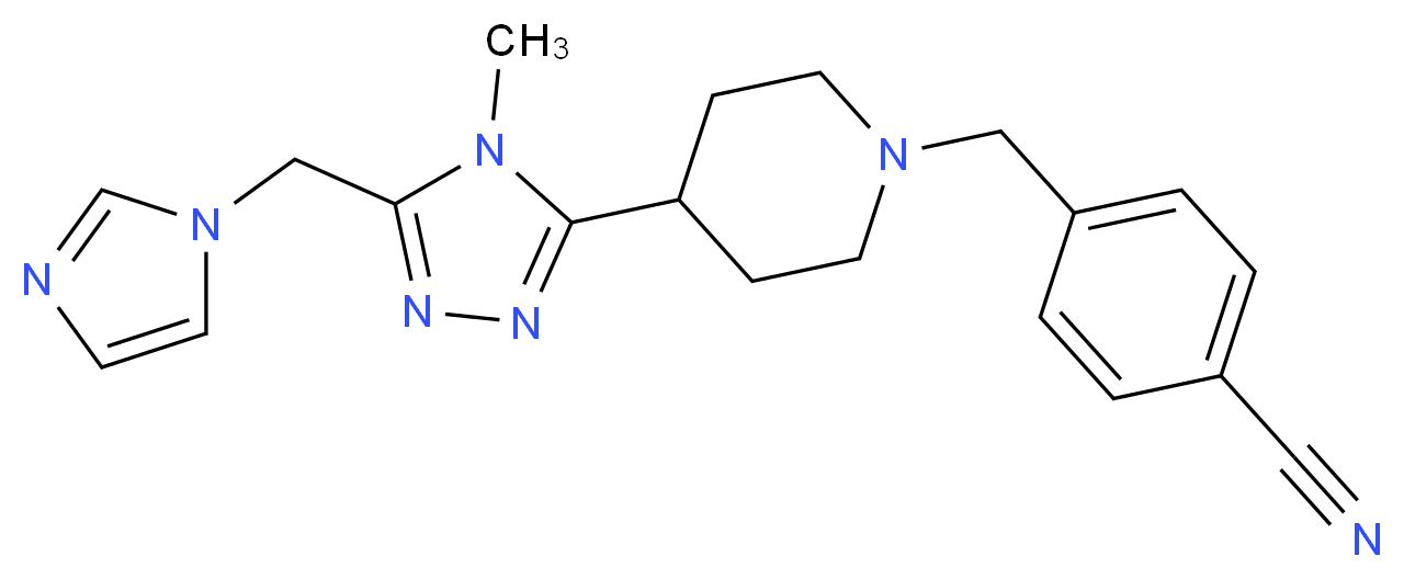 4-({4-[5-(1H-imidazol-1-ylmethyl)-4-methyl-4H-1,2,4-triazol-3-yl]piperidin-1-yl}methyl)benzonitrile_Molecular_structure_CAS_)