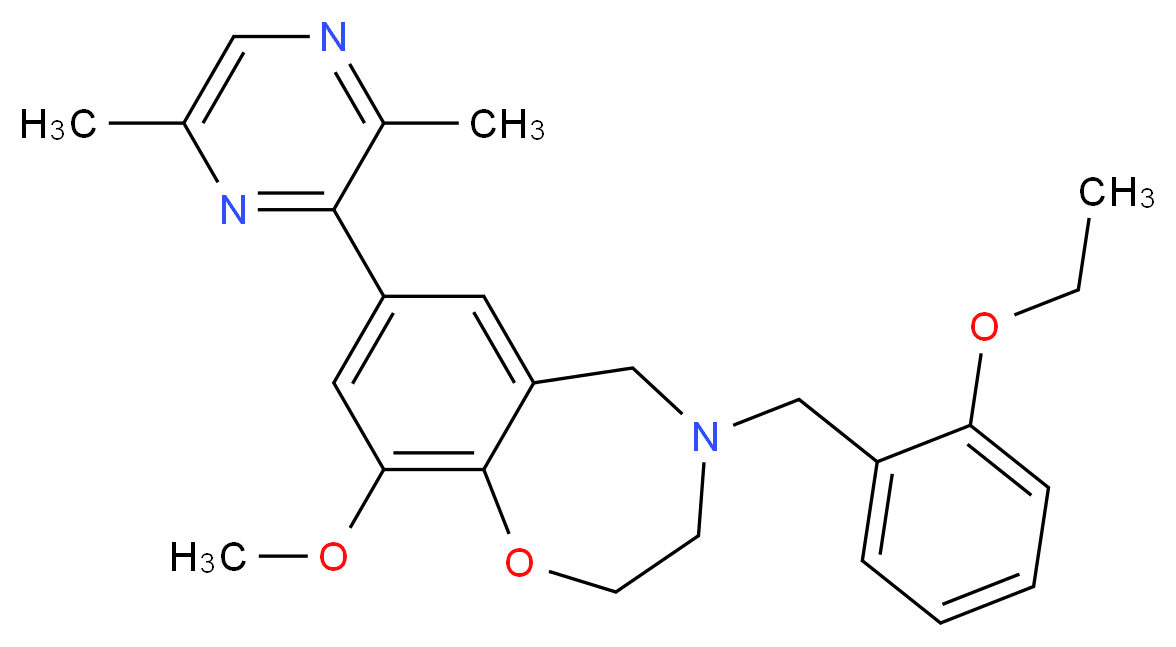 7-(3,6-dimethyl-2-pyrazinyl)-4-(2-ethoxybenzyl)-9-methoxy-2,3,4,5-tetrahydro-1,4-benzoxazepine_Molecular_structure_CAS_)