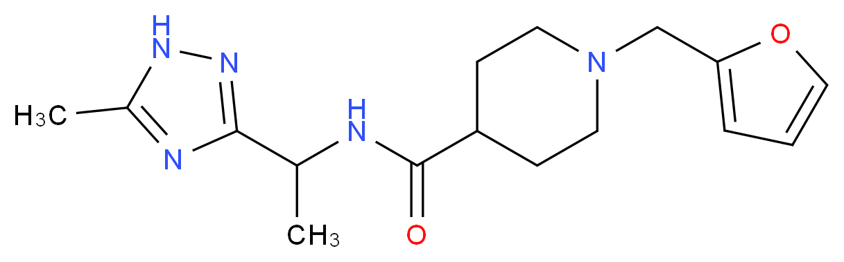 1-(2-furylmethyl)-N-[1-(5-methyl-1H-1,2,4-triazol-3-yl)ethyl]piperidine-4-carboxamide_Molecular_structure_CAS_)