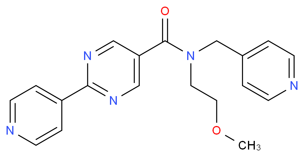 N-(2-methoxyethyl)-2-(4-pyridinyl)-N-(4-pyridinylmethyl)-5-pyrimidinecarboxamide_Molecular_structure_CAS_)