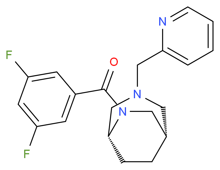 (1S*,5R*)-6-(3,5-difluorobenzoyl)-3-(2-pyridinylmethyl)-3,6-diazabicyclo[3.2.2]nonane_Molecular_structure_CAS_)