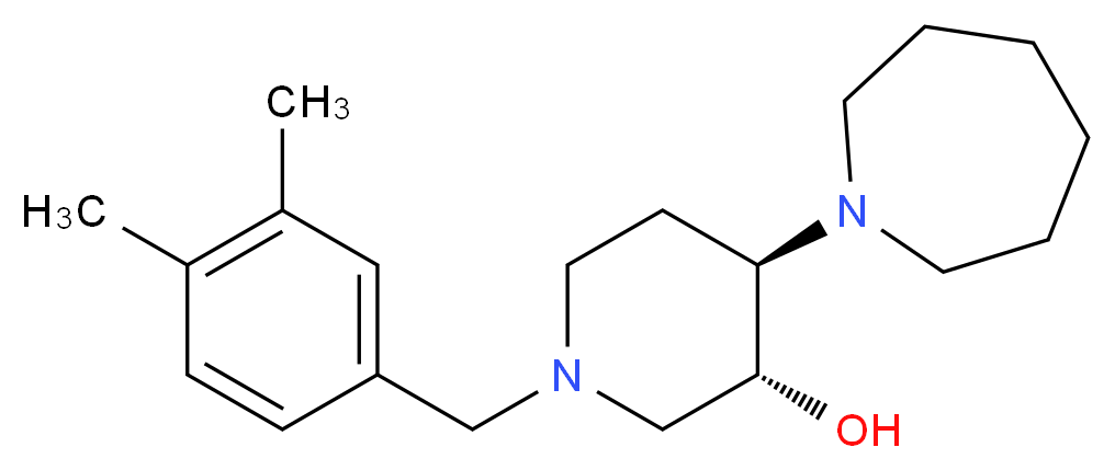 (3R*,4R*)-4-(1-azepanyl)-1-(3,4-dimethylbenzyl)-3-piperidinol_Molecular_structure_CAS_)