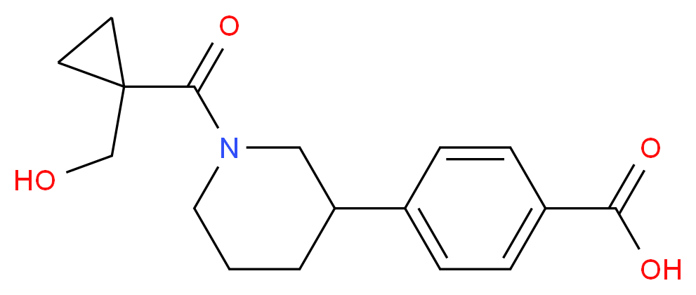 4-(1-{[1-(hydroxymethyl)cyclopropyl]carbonyl}piperidin-3-yl)benzoic acid_Molecular_structure_CAS_)
