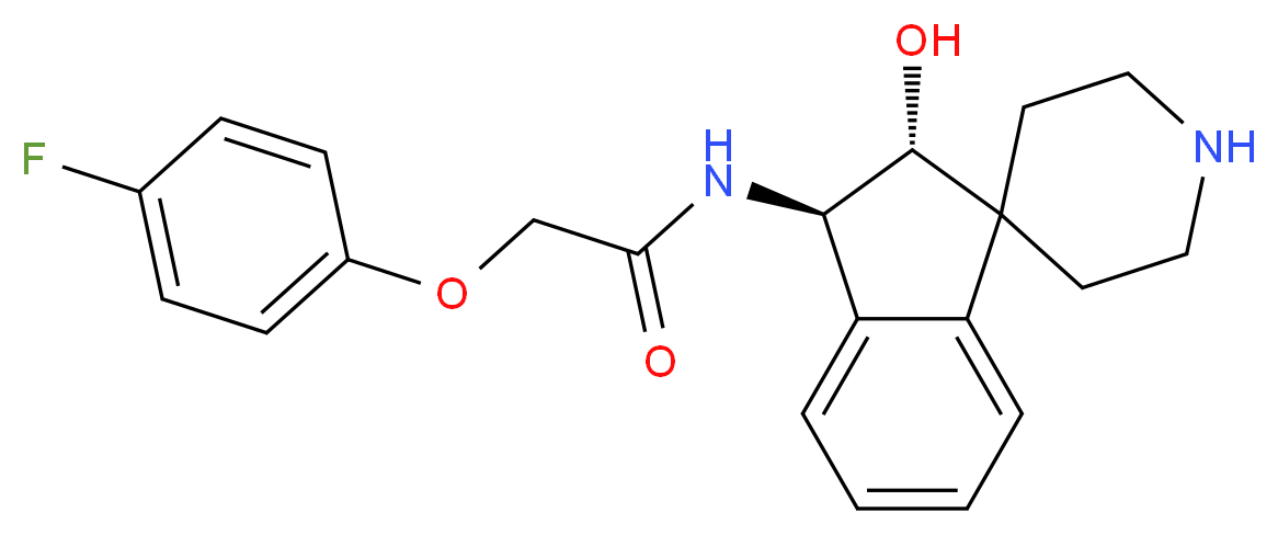 2-(4-fluorophenoxy)-N-[(2R*,3R*)-2-hydroxy-2,3-dihydrospiro[indene-1,4'-piperidin]-3-yl]acetamide_Molecular_structure_CAS_)