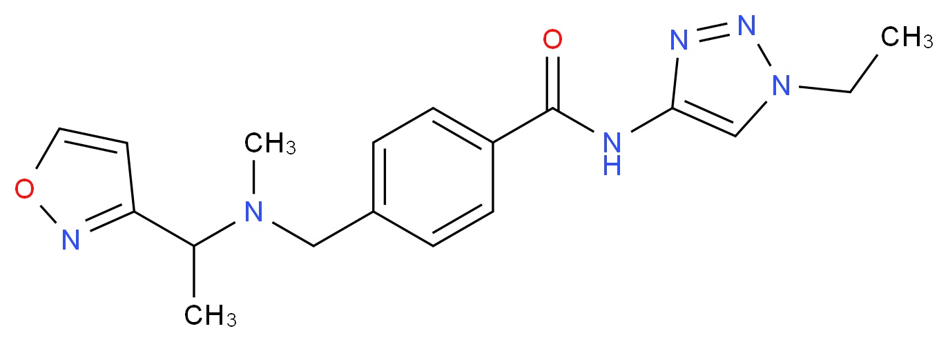 N-(1-ethyl-1H-1,2,3-triazol-4-yl)-4-{[(1-isoxazol-3-ylethyl)(methyl)amino]methyl}benzamide_Molecular_structure_CAS_)