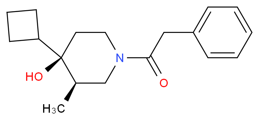 (3R*,4R*)-4-cyclobutyl-3-methyl-1-(phenylacetyl)-4-piperidinol_Molecular_structure_CAS_)