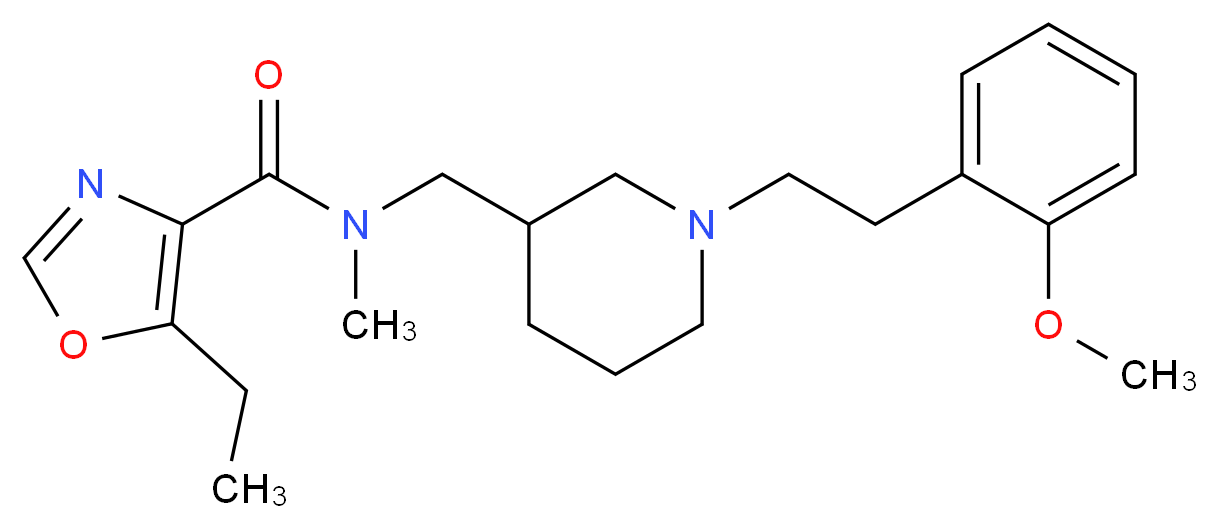 5-ethyl-N-({1-[2-(2-methoxyphenyl)ethyl]piperidin-3-yl}methyl)-N-methyl-1,3-oxazole-4-carboxamide_Molecular_structure_CAS_)