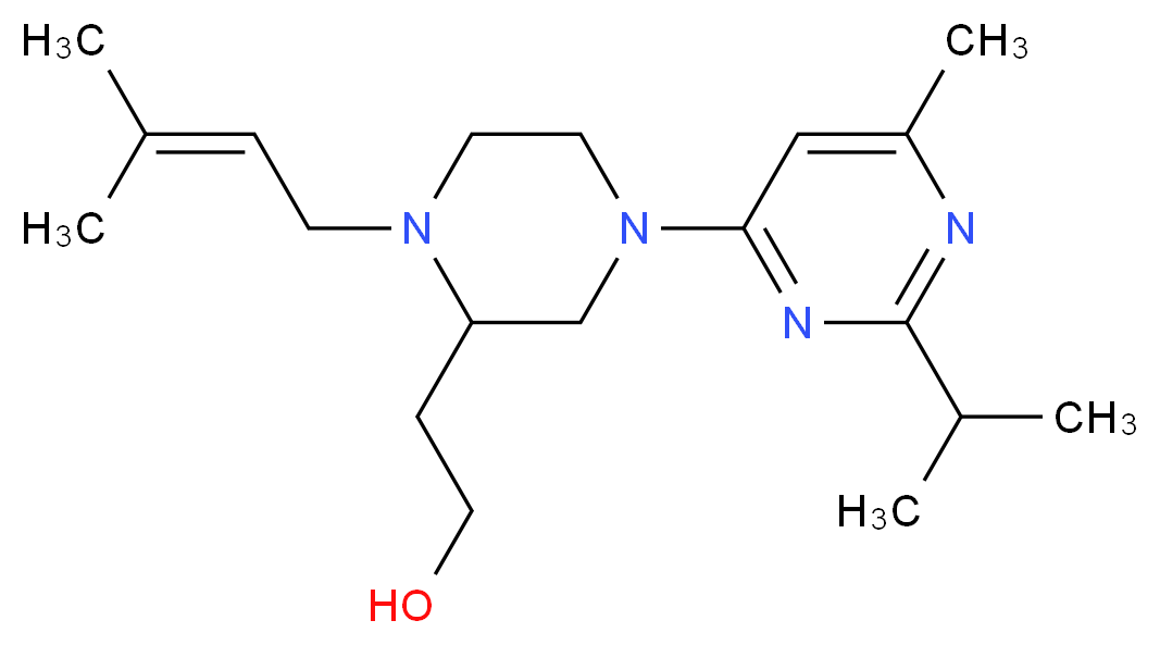 2-[4-(2-isopropyl-6-methyl-4-pyrimidinyl)-1-(3-methyl-2-buten-1-yl)-2-piperazinyl]ethanol_Molecular_structure_CAS_)