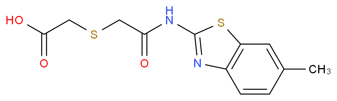 [(6-Methyl-benzothiazol-2-ylcarbamoyl)-methyl-sulfanyl]-acetic acid_Molecular_structure_CAS_332383-09-2)