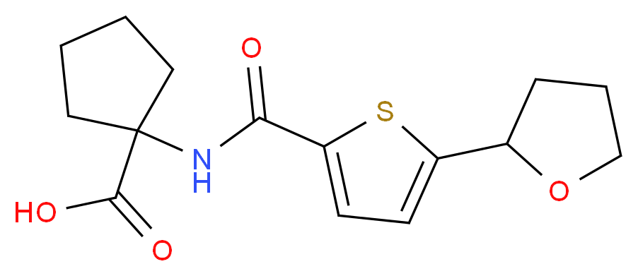 1-({[5-(tetrahydro-2-furanyl)-2-thienyl]carbonyl}amino)cyclopentanecarboxylic acid_Molecular_structure_CAS_)