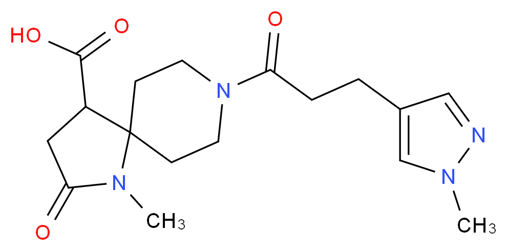 1-methyl-8-[3-(1-methyl-1H-pyrazol-4-yl)propanoyl]-2-oxo-1,8-diazaspiro[4.5]decane-4-carboxylic acid_Molecular_structure_CAS_)