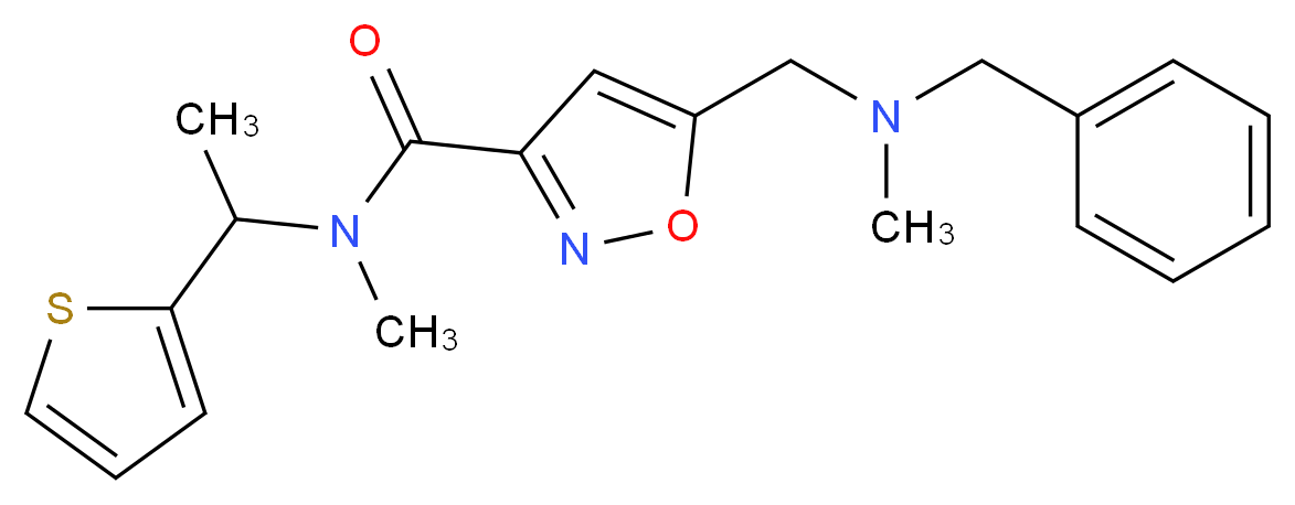 5-{[benzyl(methyl)amino]methyl}-N-methyl-N-[1-(2-thienyl)ethyl]isoxazole-3-carboxamide_Molecular_structure_CAS_)