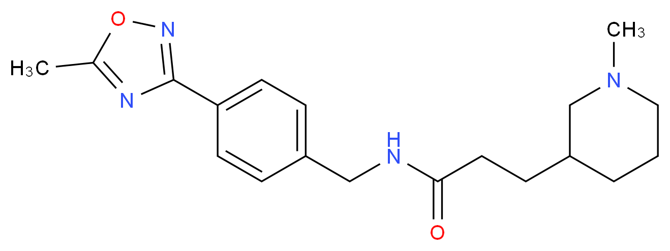 N-[4-(5-methyl-1,2,4-oxadiazol-3-yl)benzyl]-3-(1-methylpiperidin-3-yl)propanamide_Molecular_structure_CAS_)