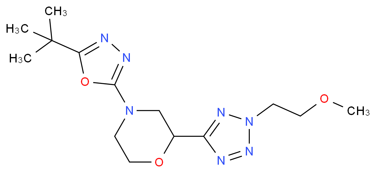 4-(5-tert-butyl-1,3,4-oxadiazol-2-yl)-2-[2-(2-methoxyethyl)-2H-tetrazol-5-yl]morpholine_Molecular_structure_CAS_)