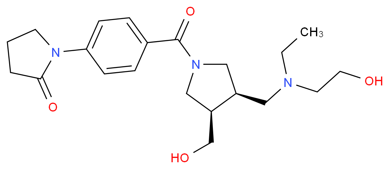 1-(4-{[(3R*,4R*)-3-{[ethyl(2-hydroxyethyl)amino]methyl}-4-(hydroxymethyl)pyrrolidin-1-yl]carbonyl}phenyl)pyrrolidin-2-one_Molecular_structure_CAS_)