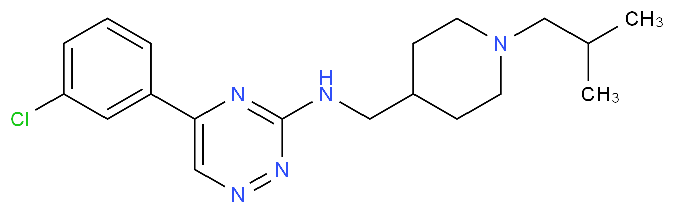 5-(3-chlorophenyl)-N-[(1-isobutyl-4-piperidinyl)methyl]-1,2,4-triazin-3-amine_Molecular_structure_CAS_)