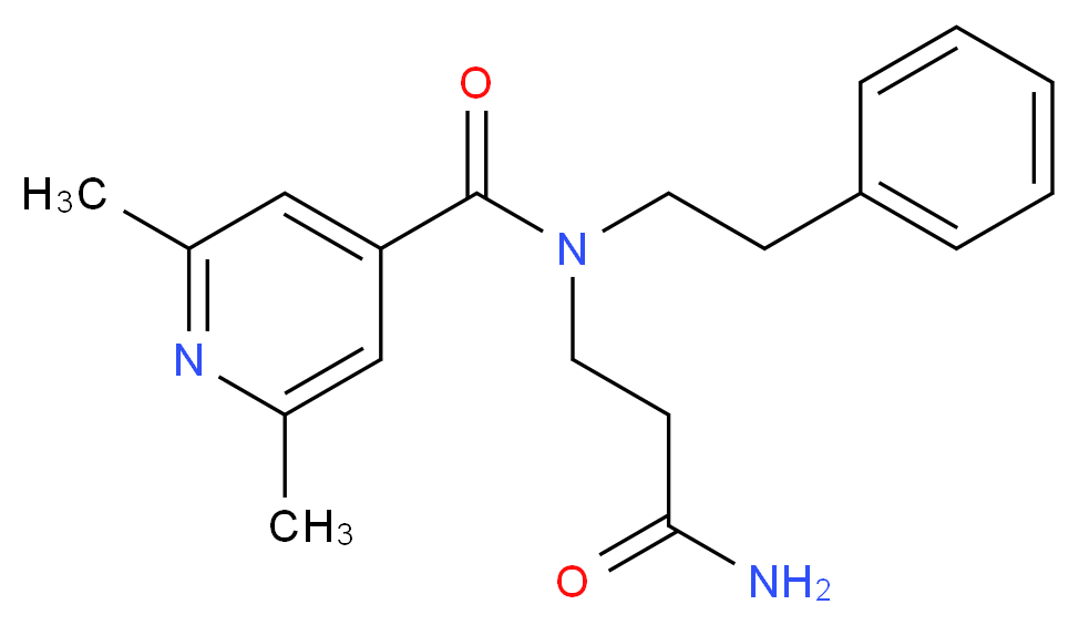 N-(3-amino-3-oxopropyl)-2,6-dimethyl-N-(2-phenylethyl)isonicotinamide (non-preferred name)_Molecular_structure_CAS_)