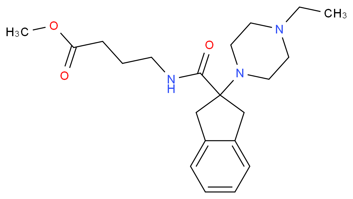 methyl 4-({[2-(4-ethyl-1-piperazinyl)-2,3-dihydro-1H-inden-2-yl]carbonyl}amino)butanoate_Molecular_structure_CAS_)