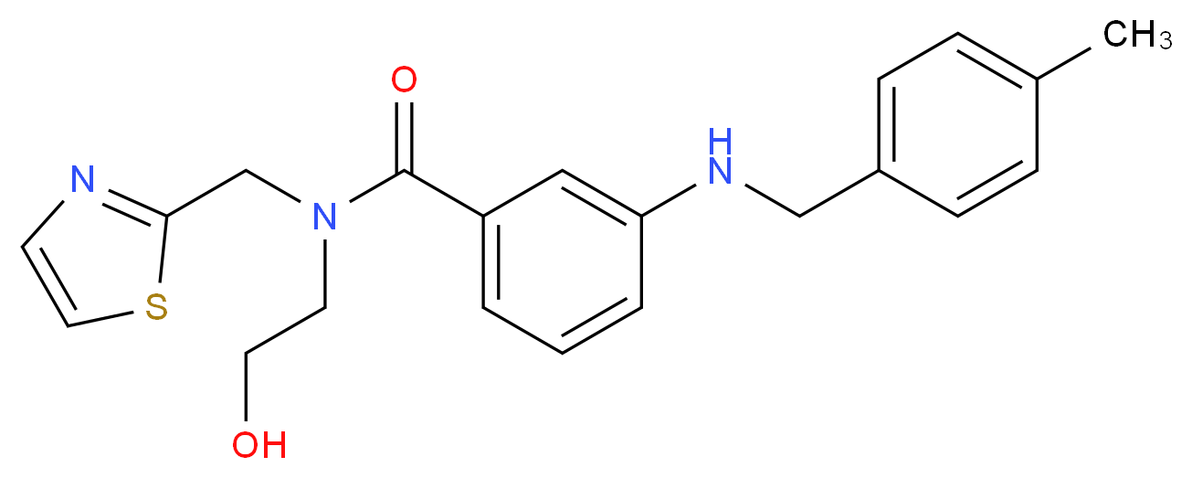 N-(2-hydroxyethyl)-3-[(4-methylbenzyl)amino]-N-(1,3-thiazol-2-ylmethyl)benzamide_Molecular_structure_CAS_)