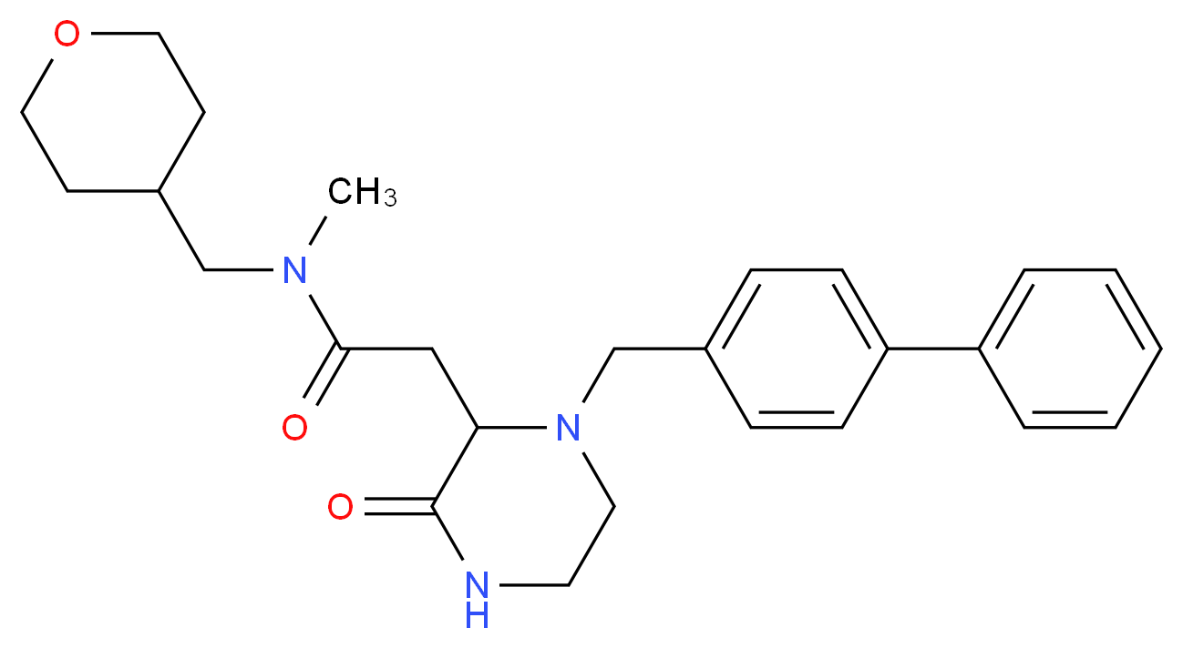 2-[1-(4-biphenylylmethyl)-3-oxo-2-piperazinyl]-N-methyl-N-(tetrahydro-2H-pyran-4-ylmethyl)acetamide_Molecular_structure_CAS_)