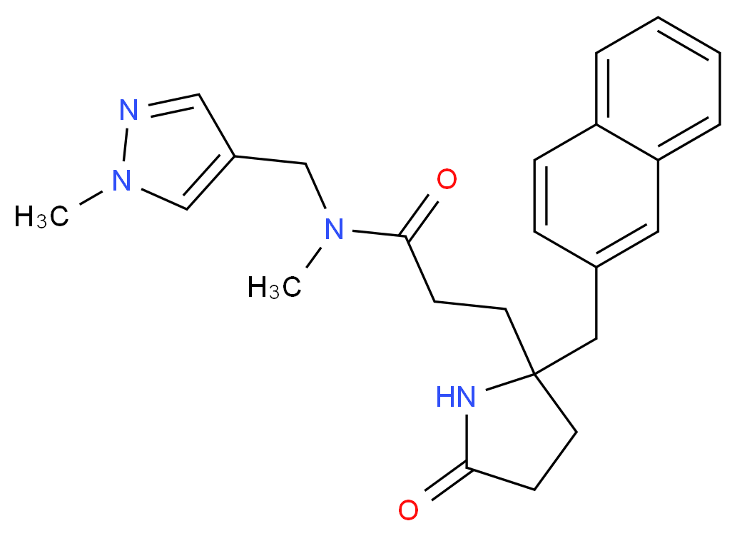 N-methyl-N-[(1-methyl-1H-pyrazol-4-yl)methyl]-3-[2-(2-naphthylmethyl)-5-oxo-2-pyrrolidinyl]propanamide_Molecular_structure_CAS_)