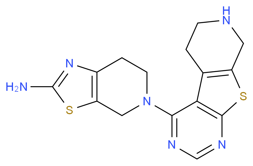 5-(5,6,7,8-tetrahydropyrido[4',3':4,5]thieno[2,3-d]pyrimidin-4-yl)-4,5,6,7-tetrahydro[1,3]thiazolo[5,4-c]pyridin-2-amine_Molecular_structure_CAS_)
