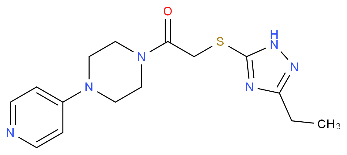 1-{[(3-ethyl-1H-1,2,4-triazol-5-yl)thio]acetyl}-4-(4-pyridinyl)piperazine_Molecular_structure_CAS_)